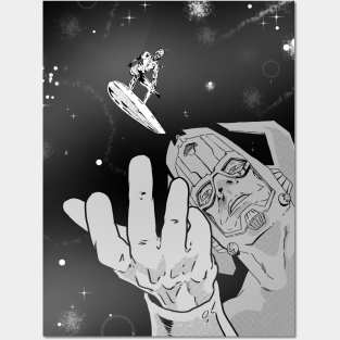 Galactic surfer Posters and Art